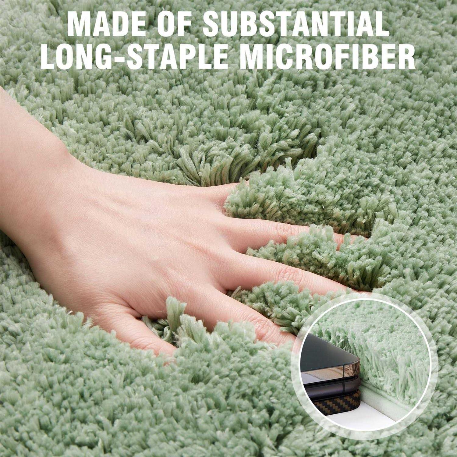 TECHMILLY Super Soft Shaggy Bathroom Rugs Absorbent Thick Non Slip Microfiber Bath Rugs - Image 5